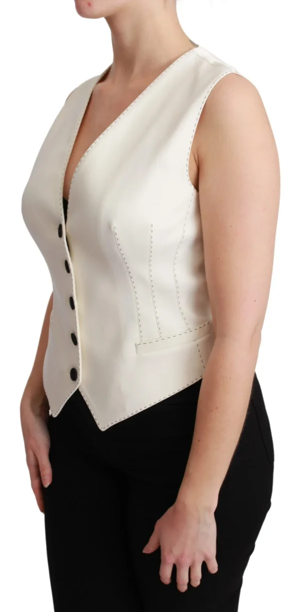 Dolce & Gabbana Women's Elegant Sleeveless Wool-Silk Blend Vest