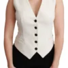 Dolce & Gabbana Women's Elegant Sleeveless Wool-Silk Blend Vest