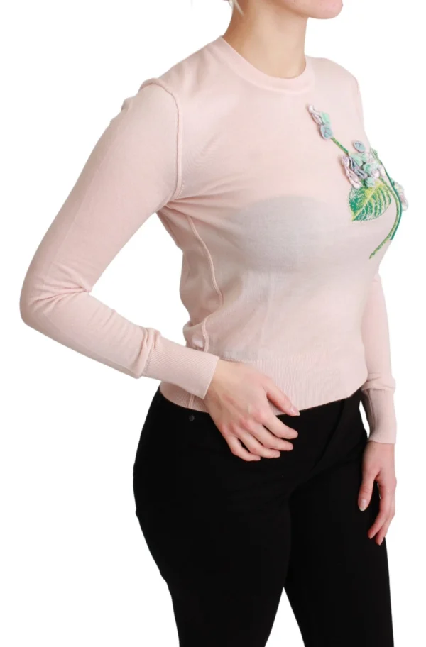 Dolce & Gabbana Women's Silk Blend Floral Embroidered Sweater