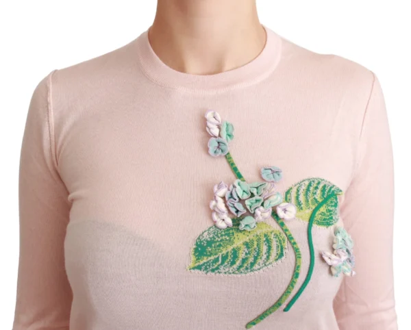 Dolce & Gabbana Women's Silk Blend Floral Embroidered Sweater