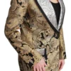 Dolce & Gabbana Women's Elegant Gold Floral Jacquard Blazer