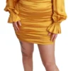Dolce & Gabbana Women's Radiant Yellow Silk Bodycon Mini Dress