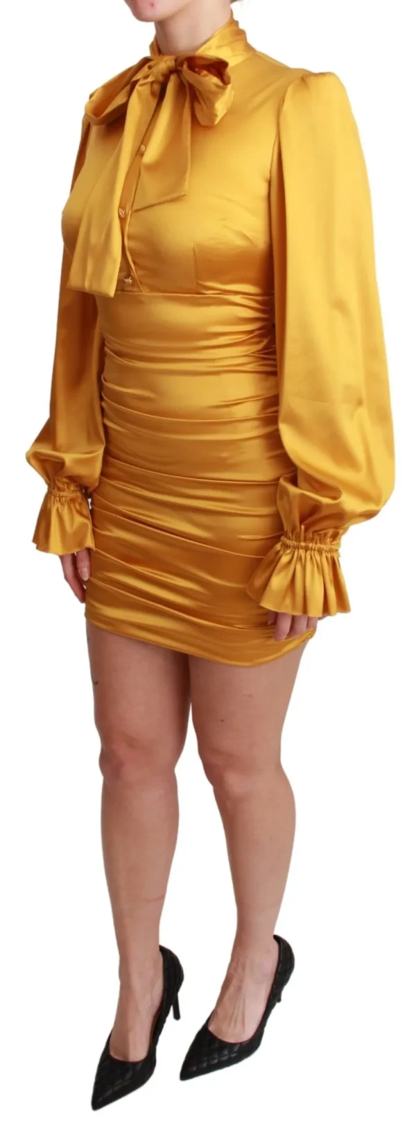 Dolce & Gabbana Women's Radiant Yellow Silk Bodycon Mini Dress