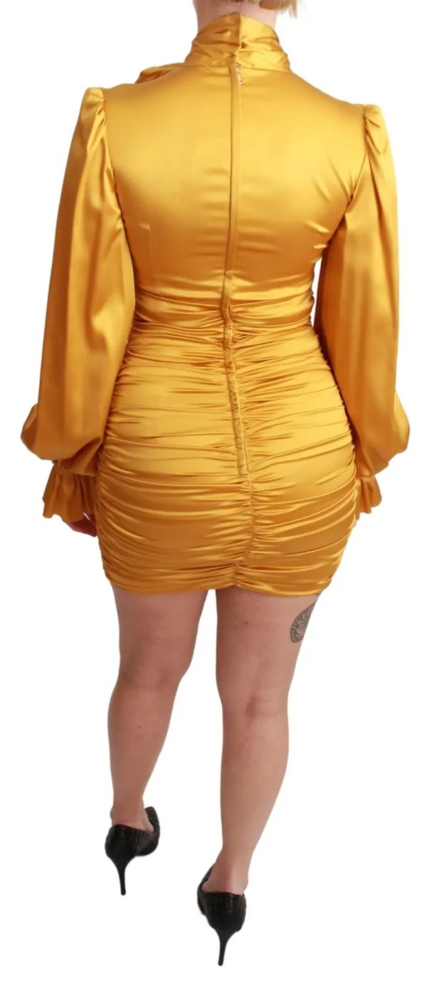 Dolce & Gabbana Women's Radiant Yellow Silk Bodycon Mini Dress