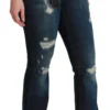 Dolce & Gabbana Women's Chic High Waist Flare Denim Queen Embroidery