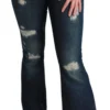 Dolce & Gabbana Women's Chic High Waist Flare Denim Queen Embroidery