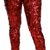 Dolce & Gabbana Women's Elegant High-Waist Cropped Red Trousers