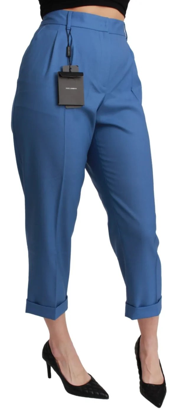 Dolce & Gabbana Women's Elegant Pleated Wool Cuffed Trousers