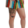 Dolce & Gabbana Women's Multicolor Striped High-Waist Shorts