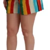 Dolce & Gabbana Women's Multicolor Striped High-Waist Shorts