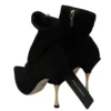 Dolce & Gabbana Women's Elegant Suede Ankle Heels with Gold Accents