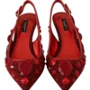Dolce & Gabbana Women's Radiant Red Slingback Pumps with Crystal Motifs