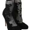 Dolce & Gabbana Women's Embroidered Floral Stiletto Socks Booties