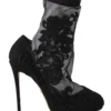 Dolce & Gabbana Women's Embroidered Floral Stiletto Socks Booties