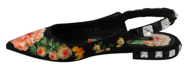 Dolce & Gabbana Women's Elegant Crystal-Embellished Floral Flats