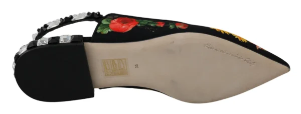 Dolce & Gabbana Women's Elegant Crystal-Embellished Floral Flats