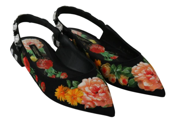 Dolce & Gabbana Women's Elegant Crystal-Embellished Floral Flats