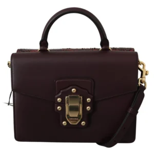 Dolce & Gabbana Women's Elegant Monochrome Leather and Canvas Bag