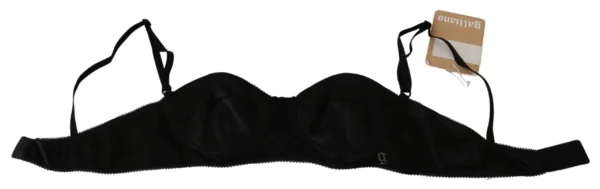 John Galliano Women's Elegant Black Cotton Bralette