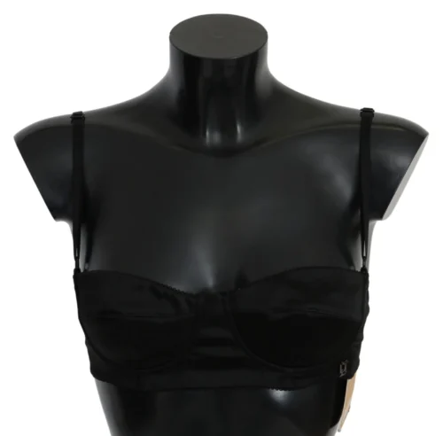 John Galliano Women's Elegant Black Cotton Bralette