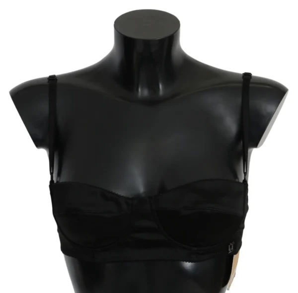 John Galliano Women's Elegant Black Cotton Bralette