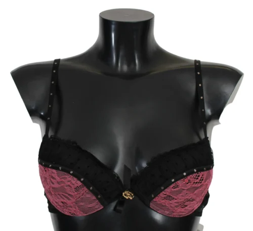 Roberto Cavalli Women's Elegant Black Lace Push-Up Bra