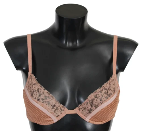 Ermanno Scervino Women's Elegant Nude Lace Push-Up Bra