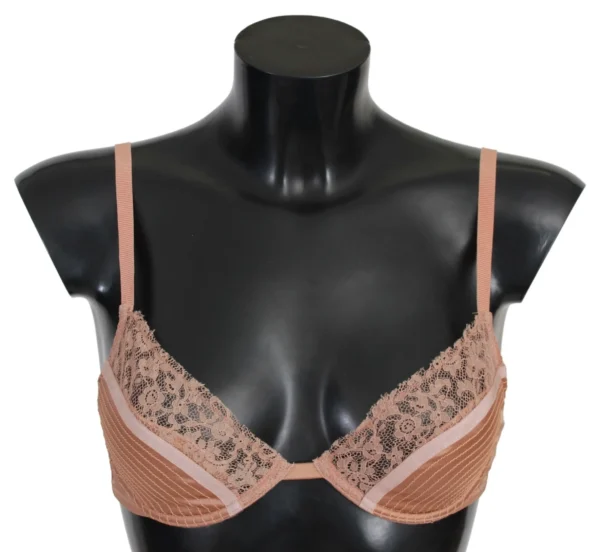 Ermanno Scervino Women's Elegant Nude Lace Push-Up Bra