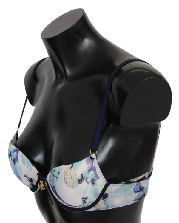 Roberto Cavalli Women's Elegant Push-Up Bra in Blue Print