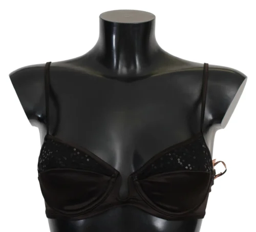 Ermanno Scervino Women's Sequined Brown Balconette Bra