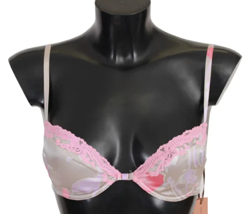 Ermanno Scervino Women's Chic Pink Lace Silk Blend Push Up Bra