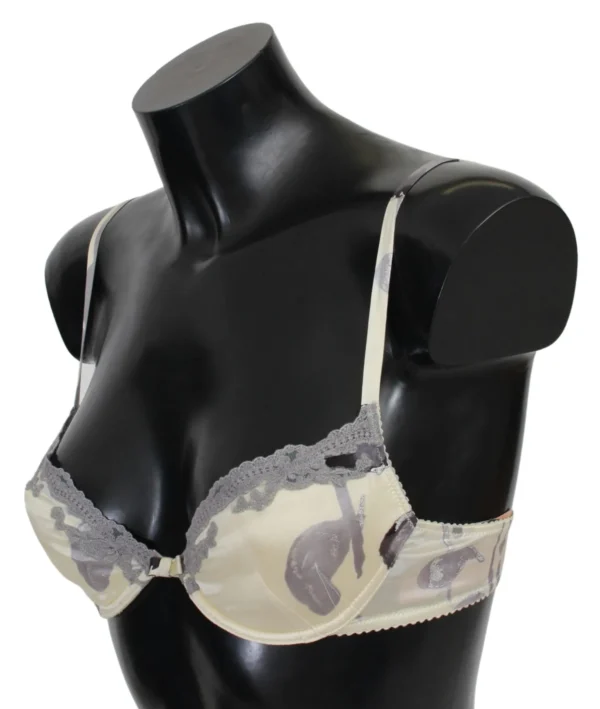 Ermanno Scervino Women's Silk Blend Push-Up Bra in Beige and Gray