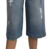 Dolce & Gabbana Women's Elegant Wide Leg Cropped Denim Trousers