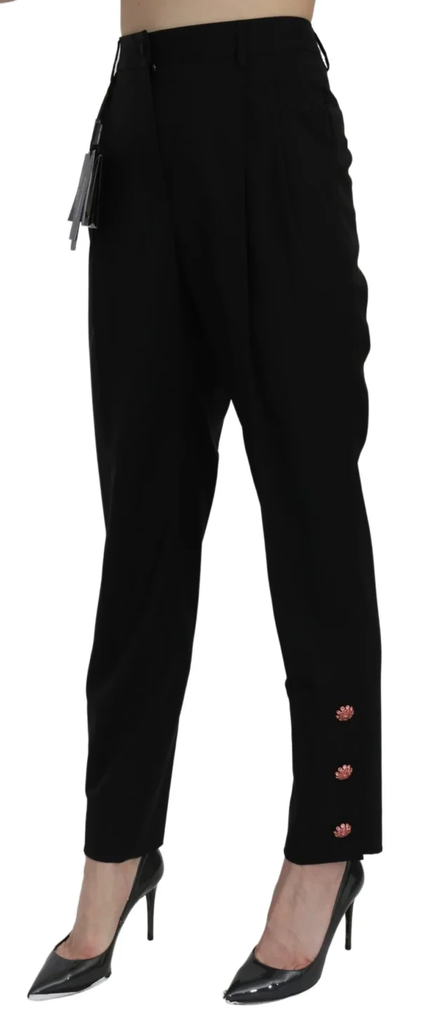 Dolce & Gabbana Women's Tapered High Waist Crystal Embellished Trousers