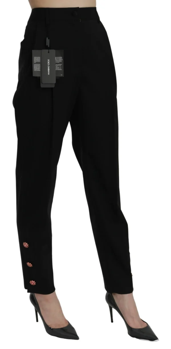 Dolce & Gabbana Women's Tapered High Waist Crystal Embellished Trousers