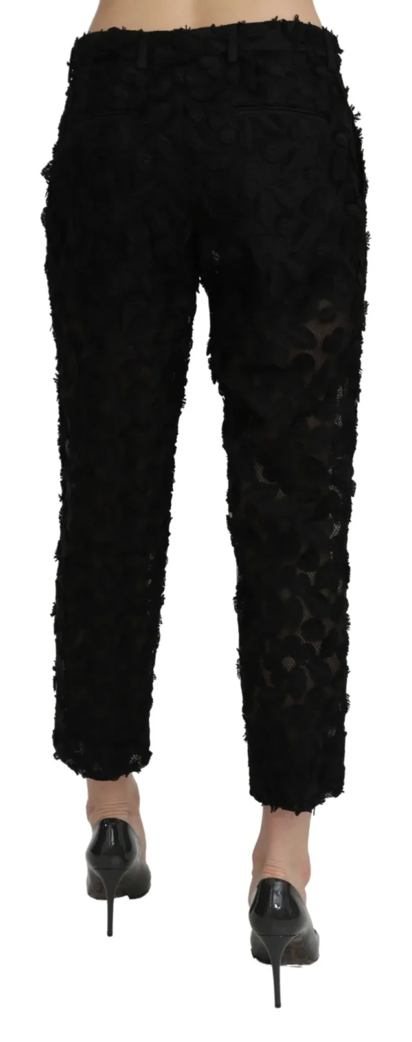 Dolce & Gabbana Women's Elegant Straight Cropped Lace Trousers