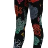 Dolce & Gabbana Women's Elegant High Waist Slim Leggings Coral Print