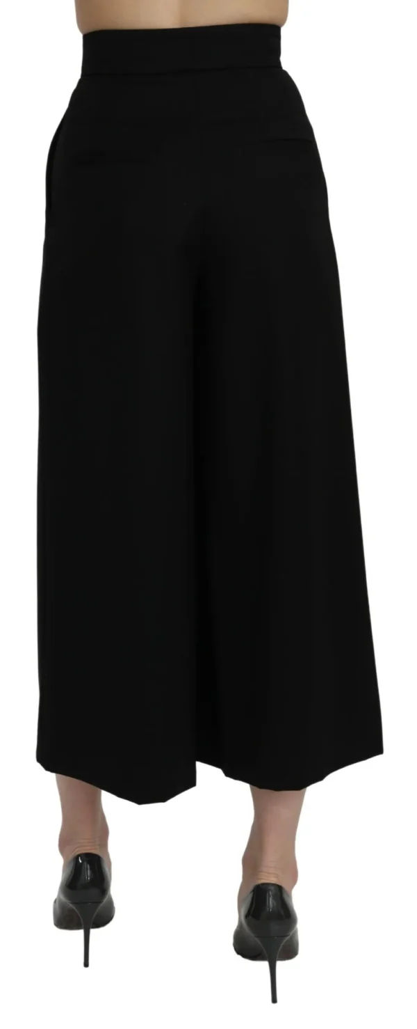 Dolce & Gabbana Women's Elegant High Waist Wide Leg Wool Pants