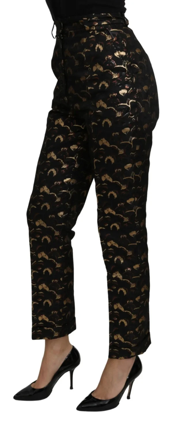 Dolce & Gabbana Women's Elegant High Waist Tapered Brocade Pants