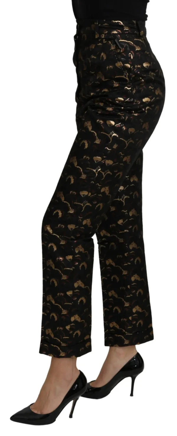 Dolce & Gabbana Women's Elegant High Waist Tapered Brocade Pants