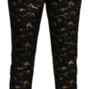 Dolce & Gabbana Women's Elegant High Waist Tapered Brocade Pants