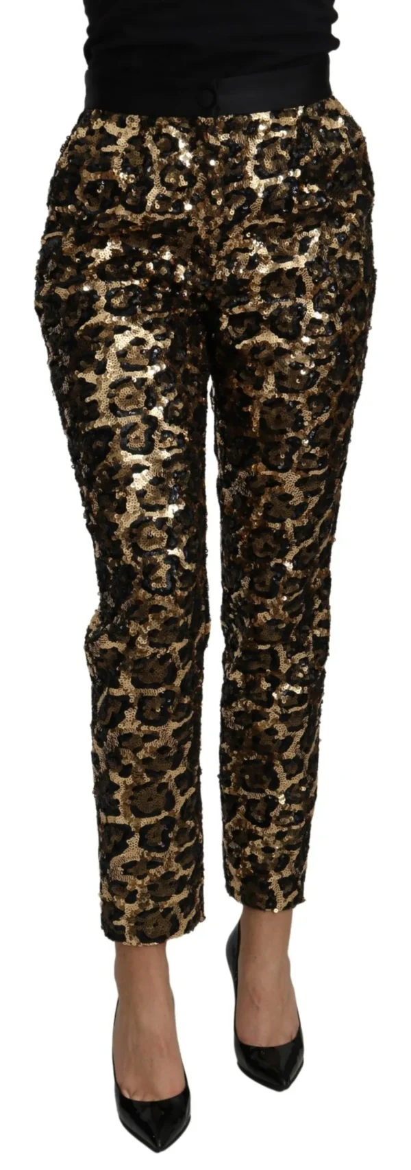 Dolce & Gabbana Women's Elegant High Waist Skinny Sequined Pants