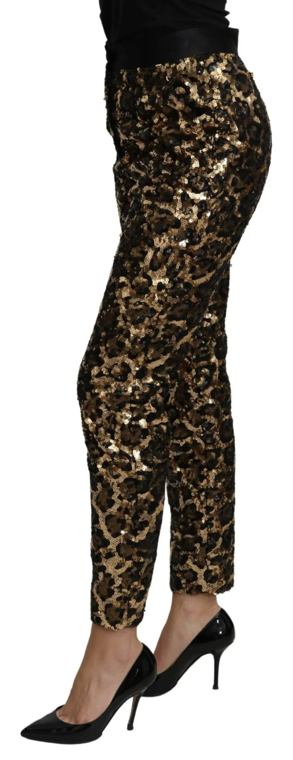 Dolce & Gabbana Women's Elegant High Waist Skinny Sequined Pants