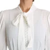 Dolce & Gabbana Women's Elegant White Scarf Neck Blouse