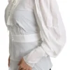 Dolce & Gabbana Women's Elegant White Scarf Neck Blouse