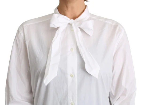 Dolce & Gabbana Women's Elegant Scarf Neck Cotton Blouse