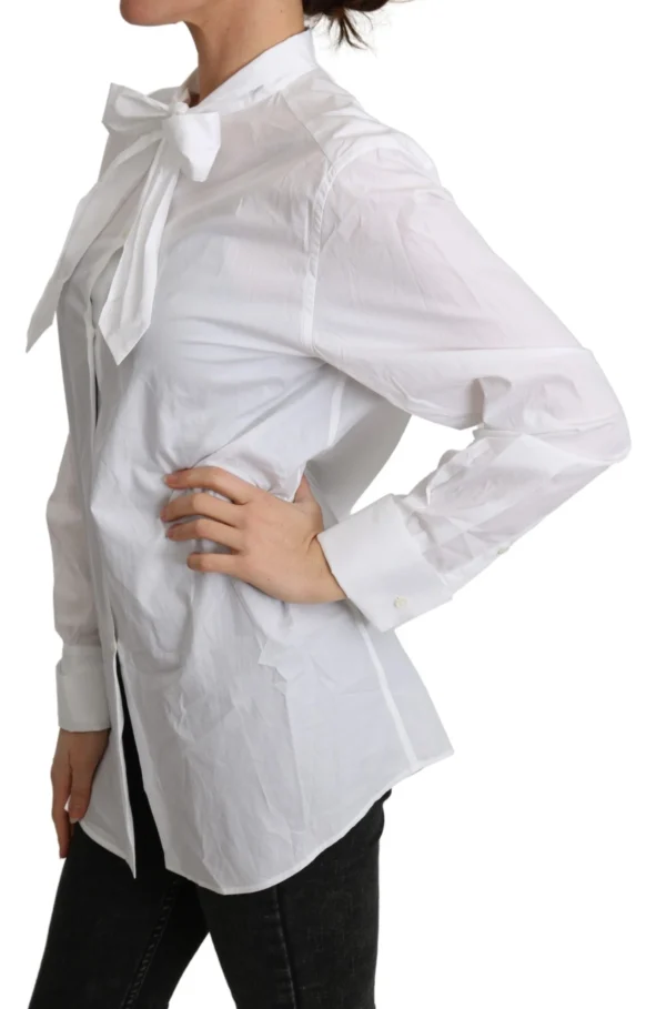 Dolce & Gabbana Women's Elegant Scarf Neck Cotton Blouse