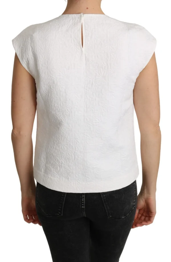 Dolce & Gabbana Women's Elegant White Cotton Blend Blouse