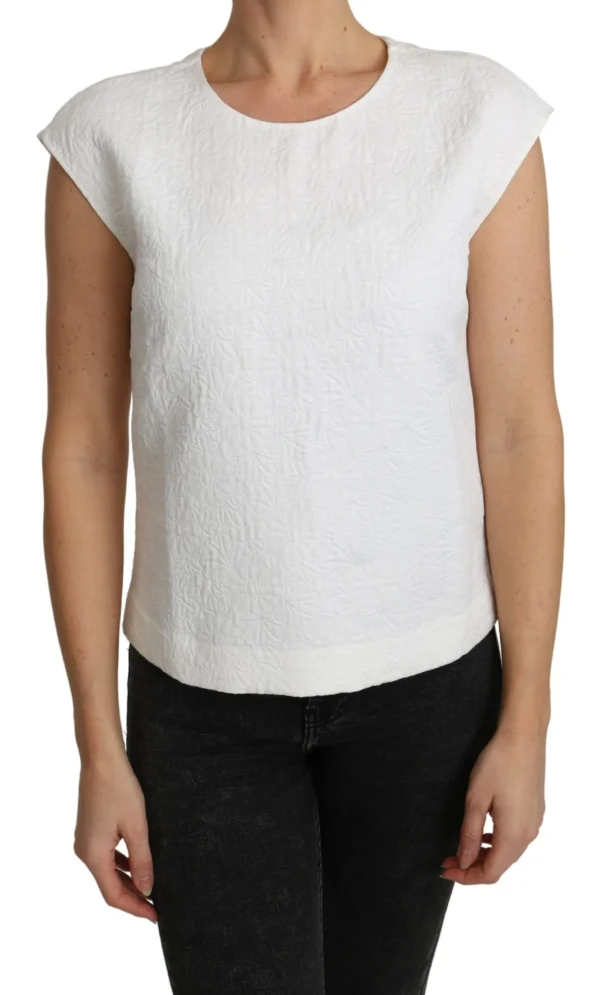 Dolce & Gabbana Women's Elegant White Cotton Blend Blouse
