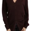 Dolce & Gabbana Women's Elegant Maroon Virgin Wool Cardigan
